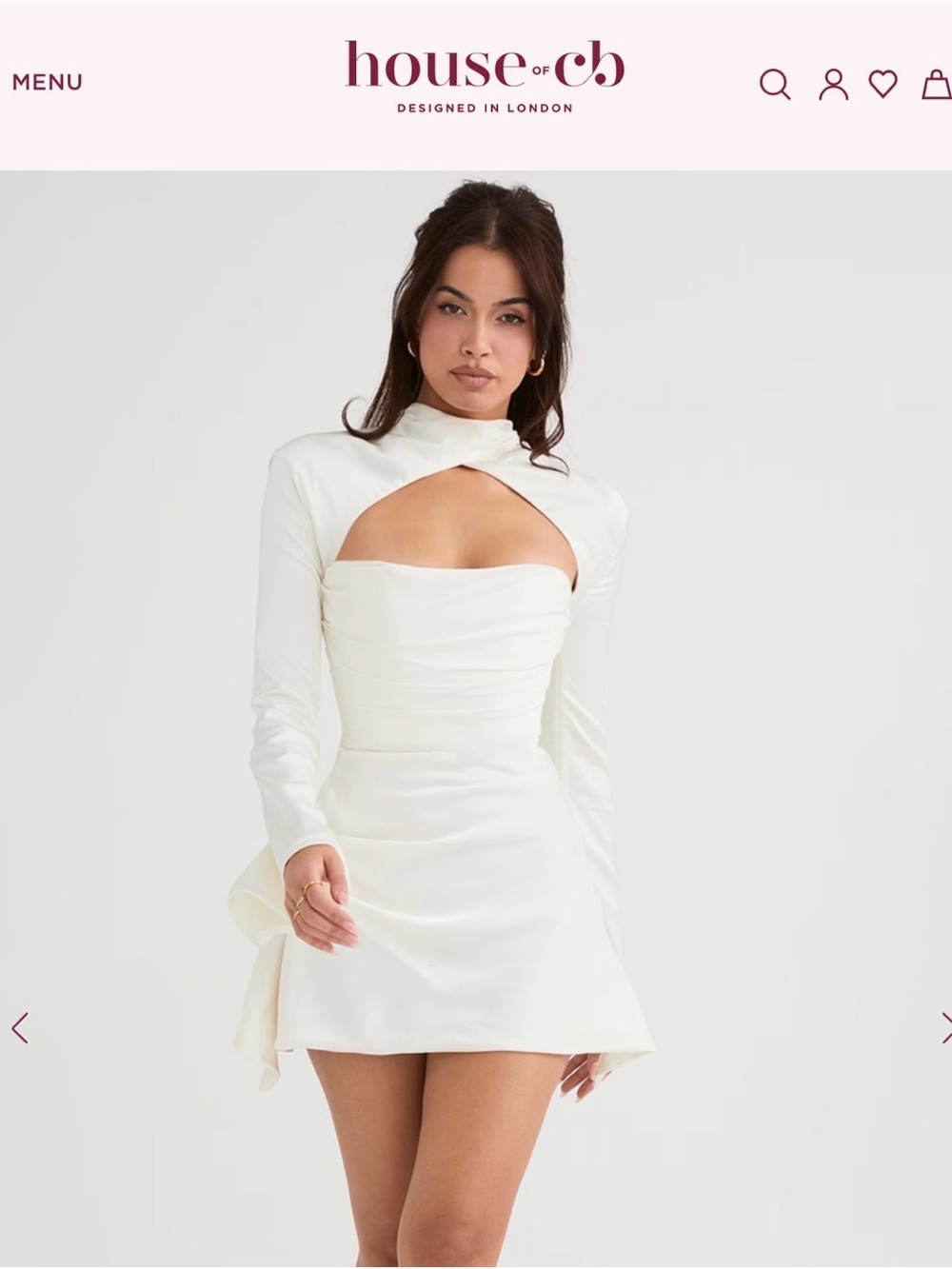 House of CB Toira Dress in Ivory size Large